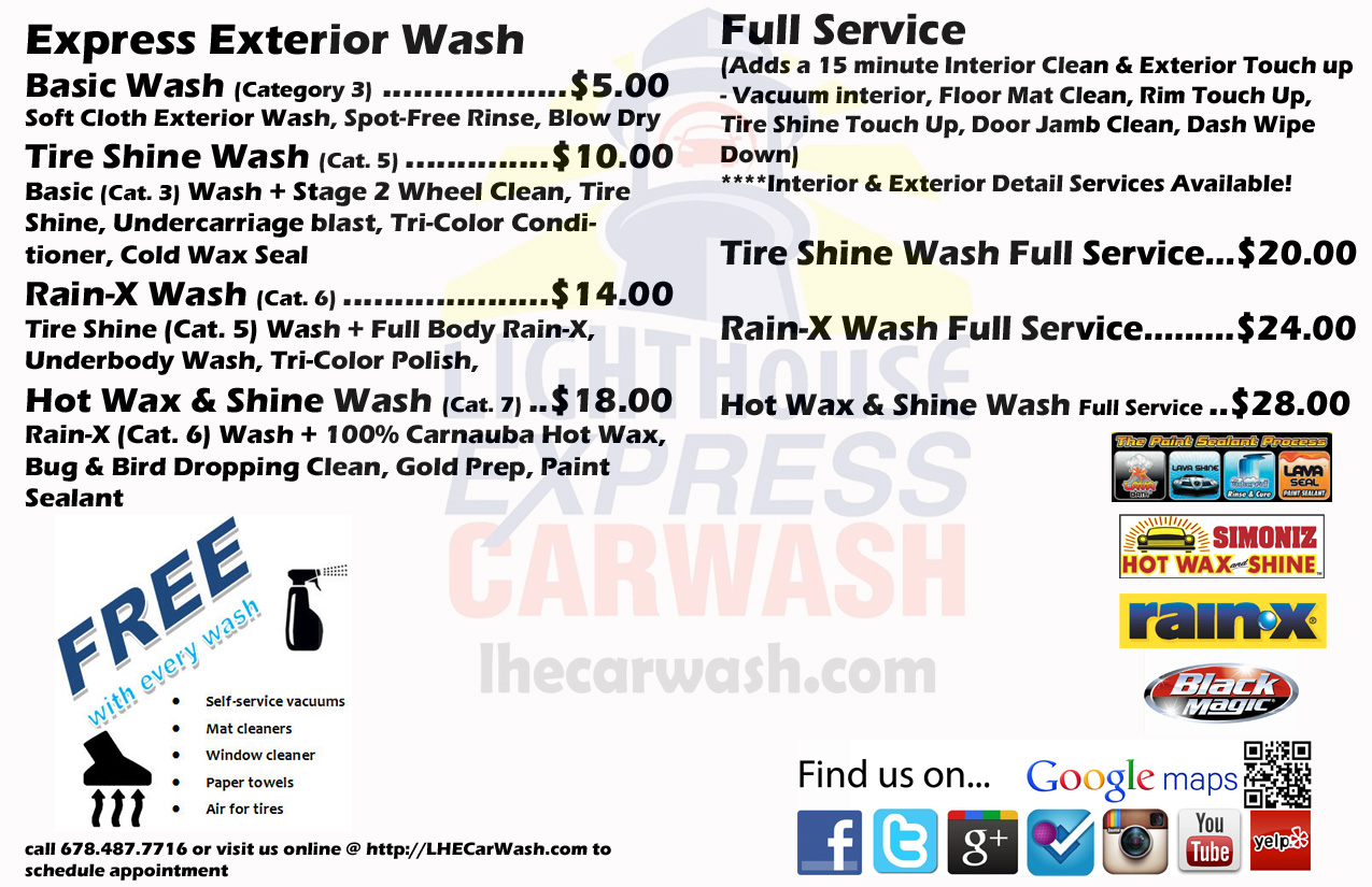 Car Wash Services Lighthouse Express Car Wash
