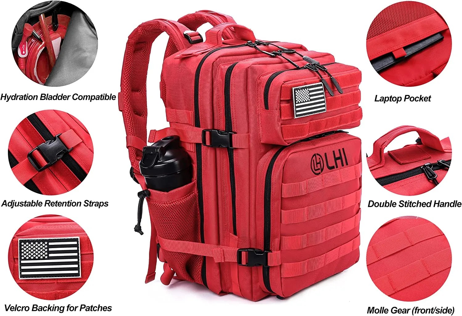 45L Meal Prep Management Backpack Red LHI