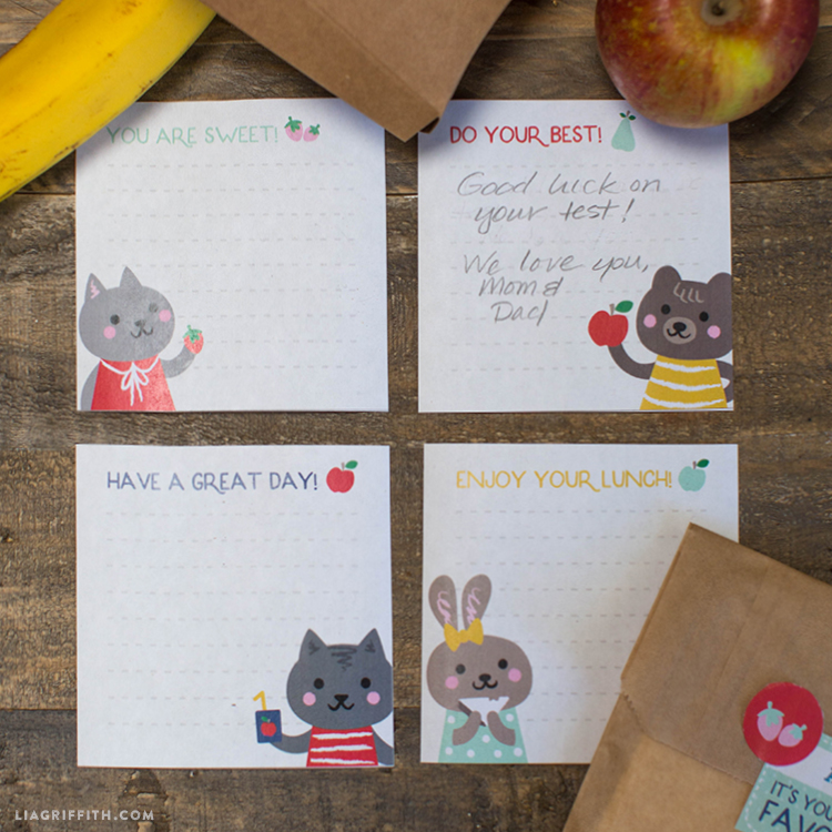 Printable Lunch Box Notes Lia Griffith