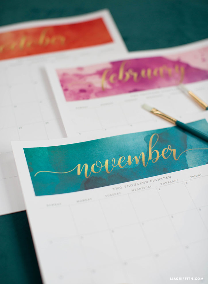 Our 2018 Printable Calendar Lia Griffith