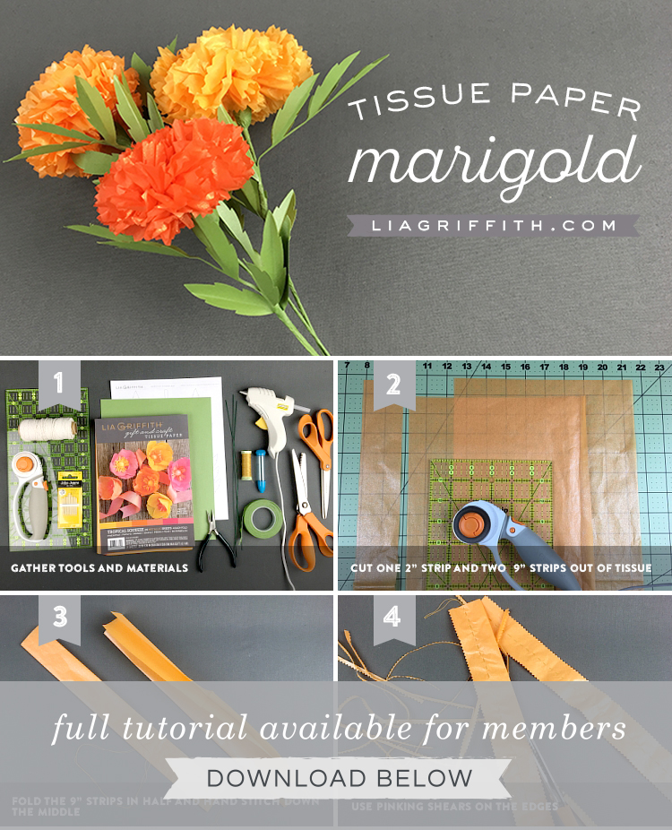 Tissue Paper Marigolds Lia Griffith