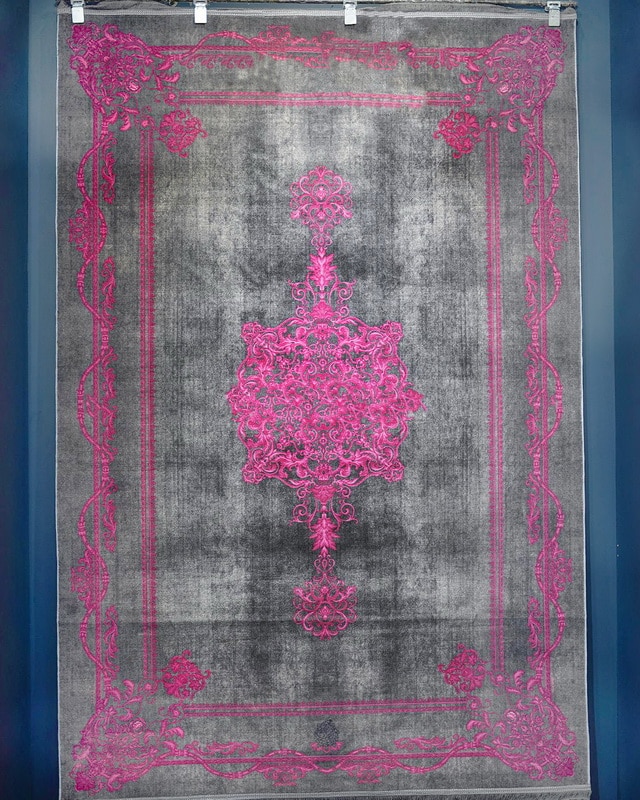 Modern Design Carpet Grey and Pink Persian RugCode IVY21 Liana Gallery