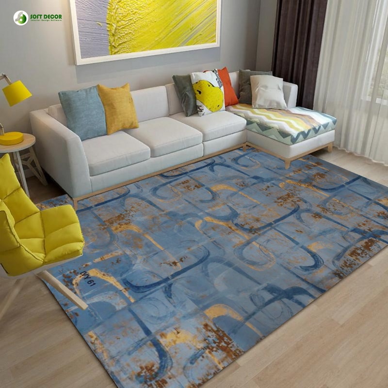 Modern Design Carpet Blue Persian RugCode IVY61 Liana Gallery