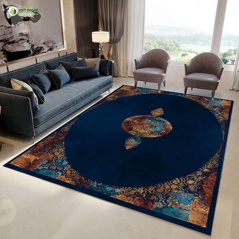 Modern Design Carpet BLue Color Persian RugCode D3758 Liana Gallery