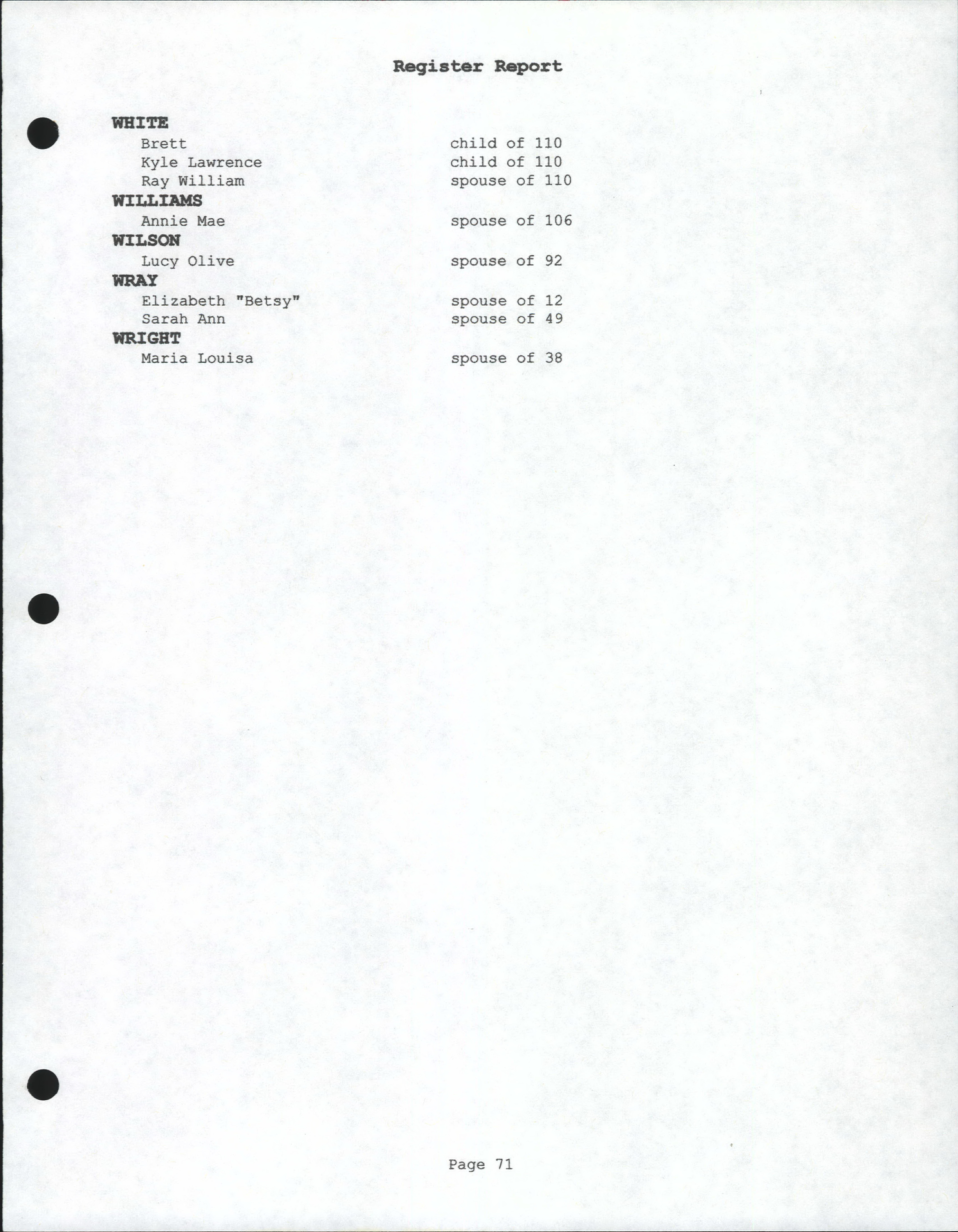 Roberts of Rockingham County, NC