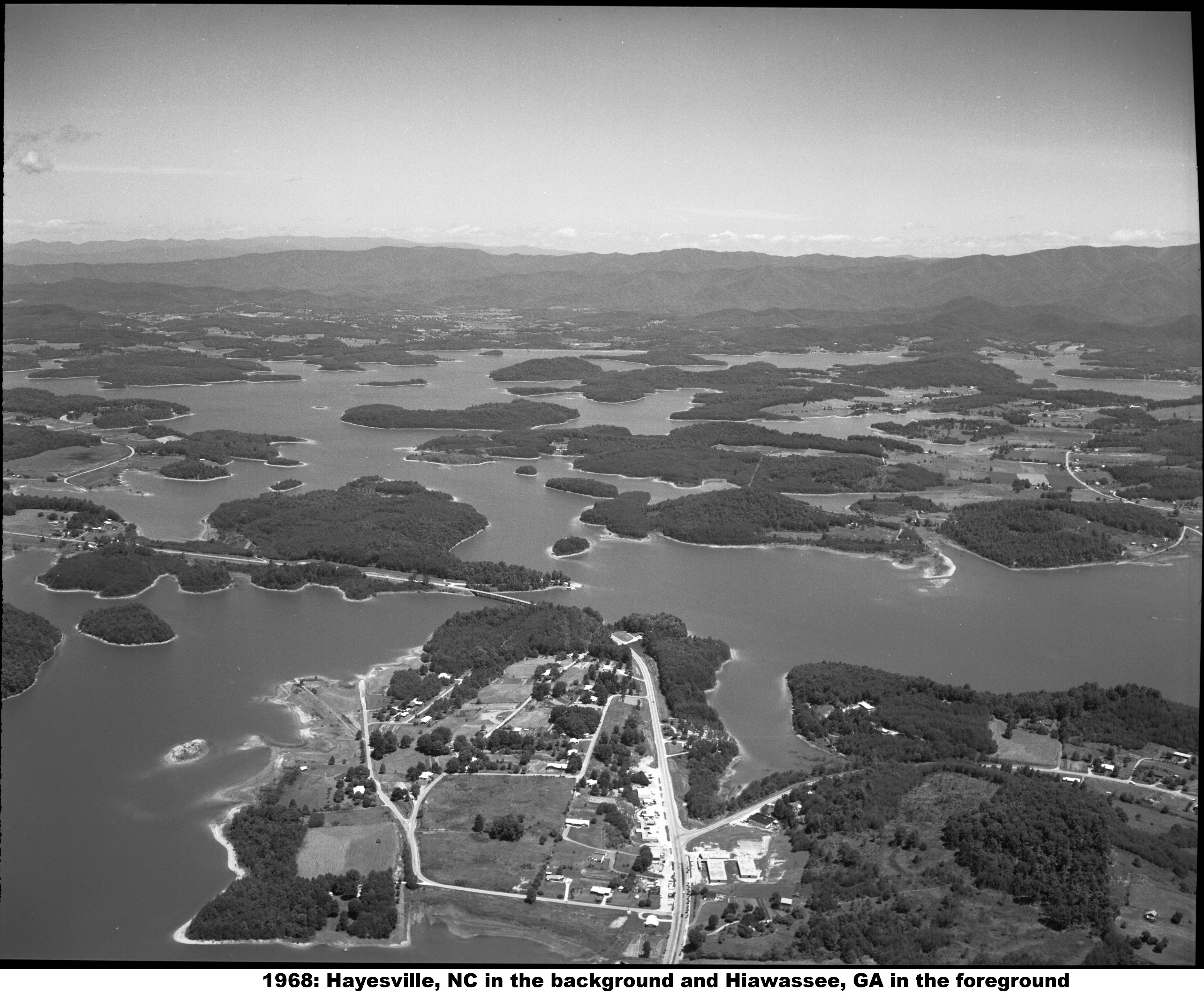 Aerial Photo of Area with Hayesville, NC and Hiawassee, GA