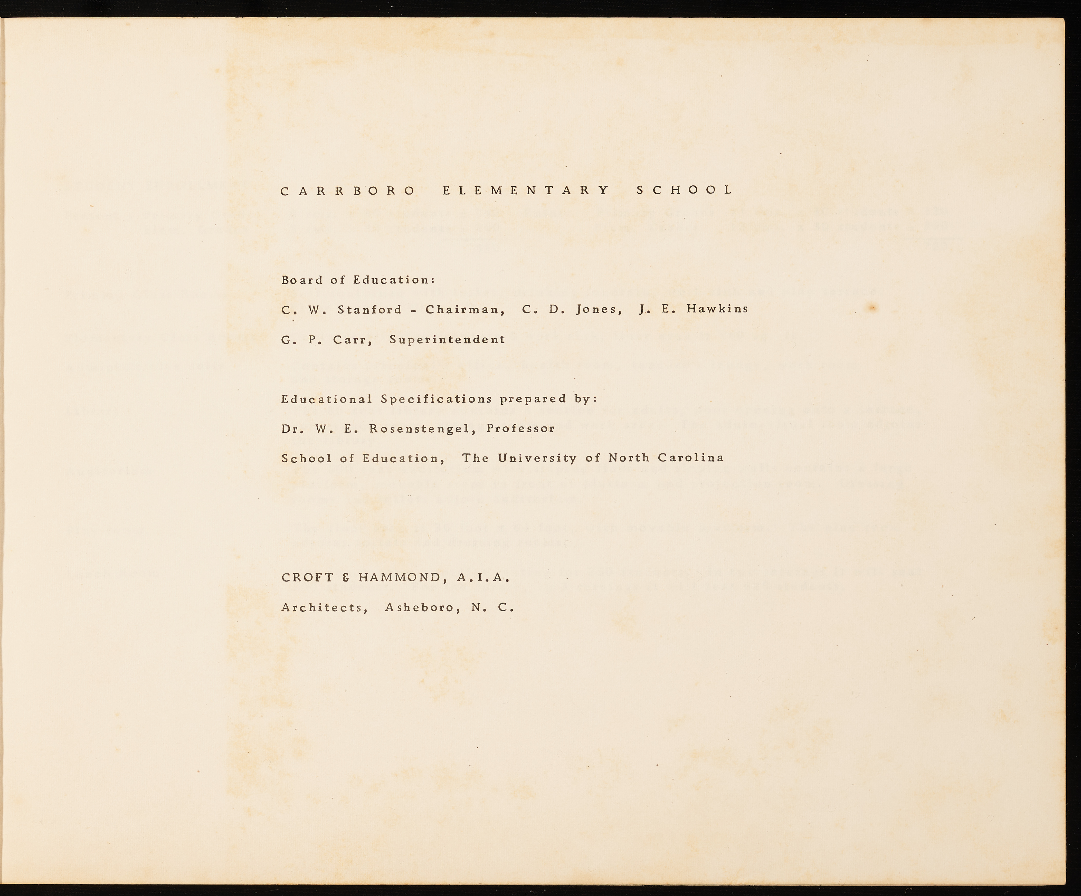 Carrboro Elementary School Building Specifications