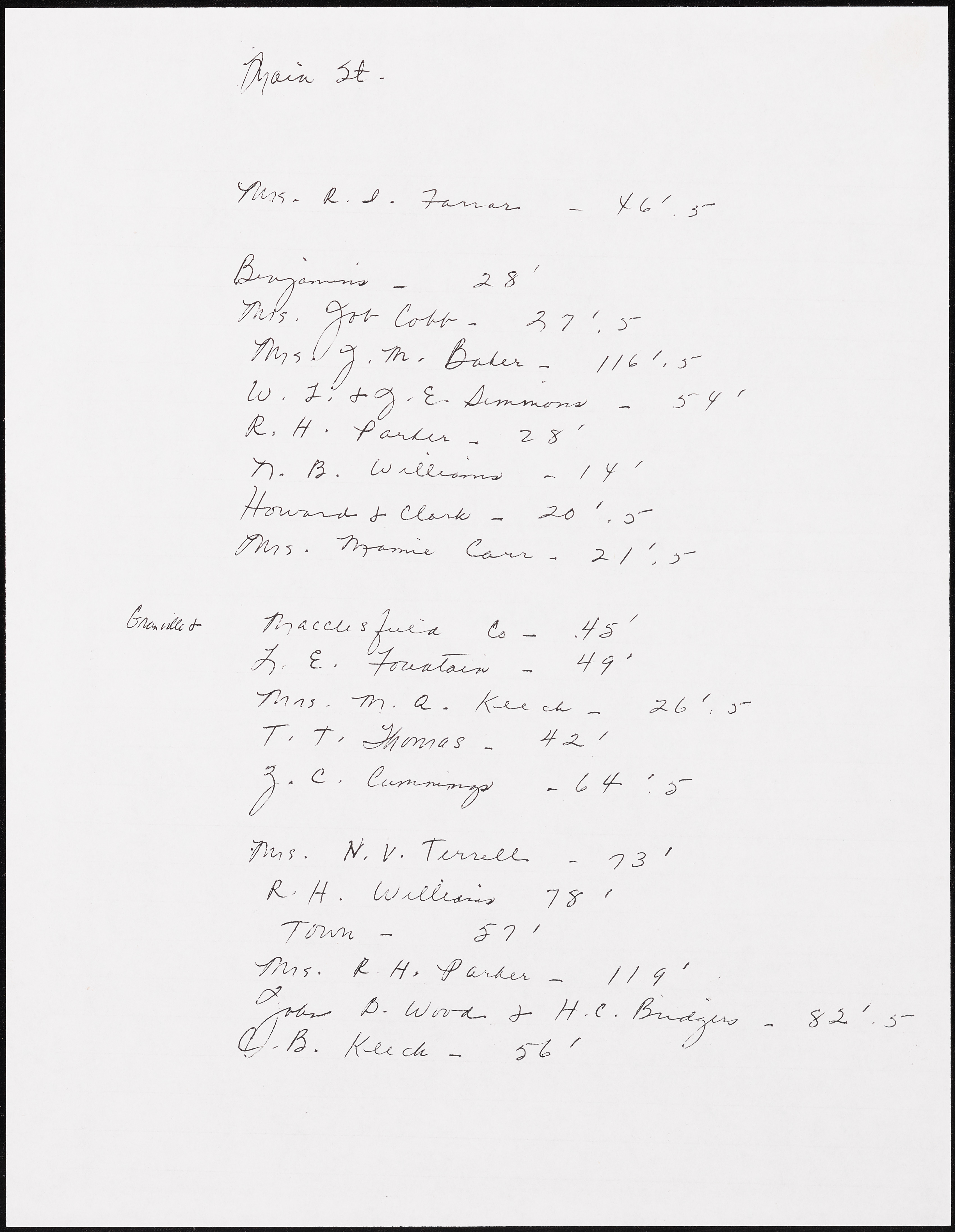 Tarboro Town Lot Records for 1921