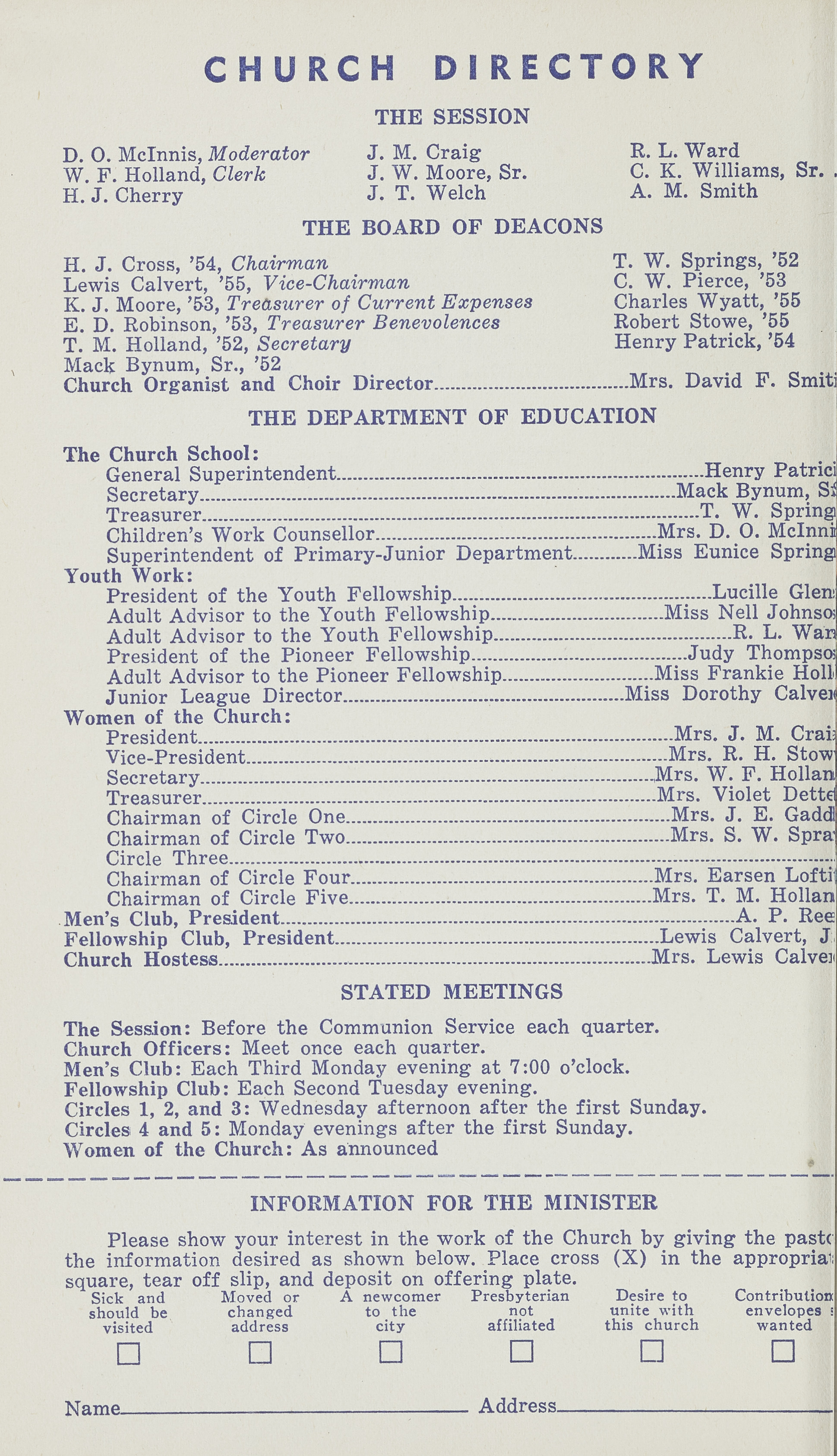 Mount Holly Presbyterian Church Bulletins [195253]
