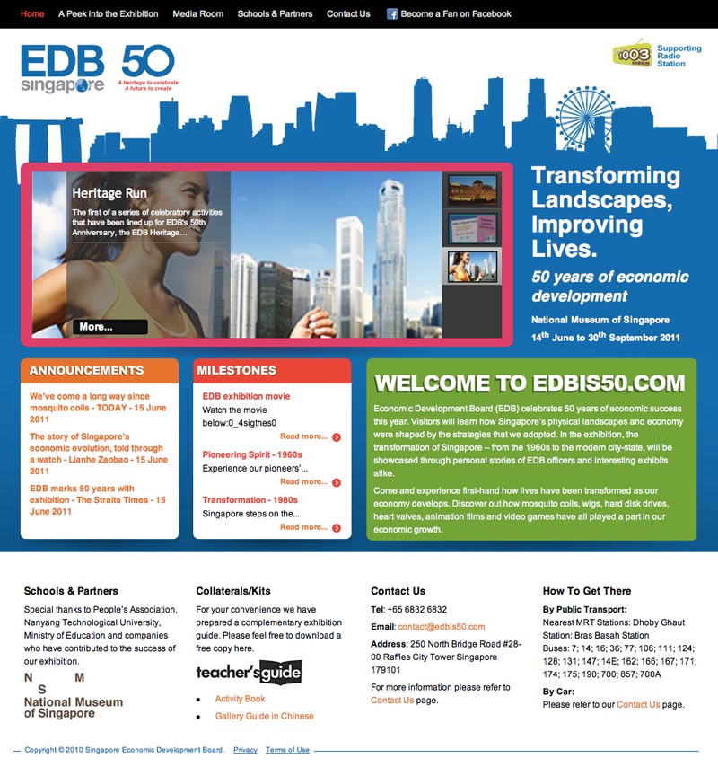 Singapore EDB 50th anniversary website LZ Digital Studio