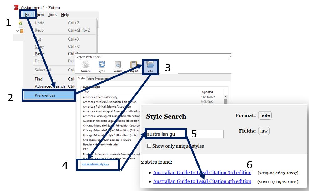 Zotero AGLC Guide Subject guides at Charles Darwin University