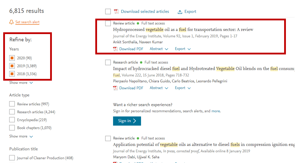 ScienceDirect EResource Guides LibGuides at TP Library