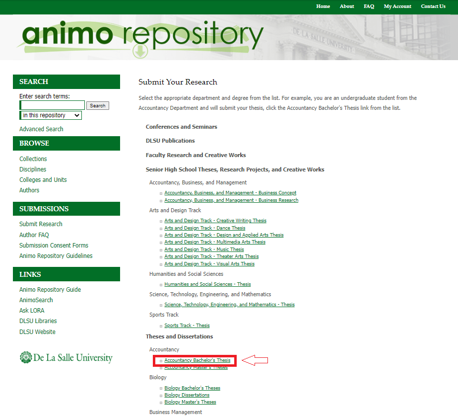 How to Submit Your Work Animo Repository Guide LibGuides at De La