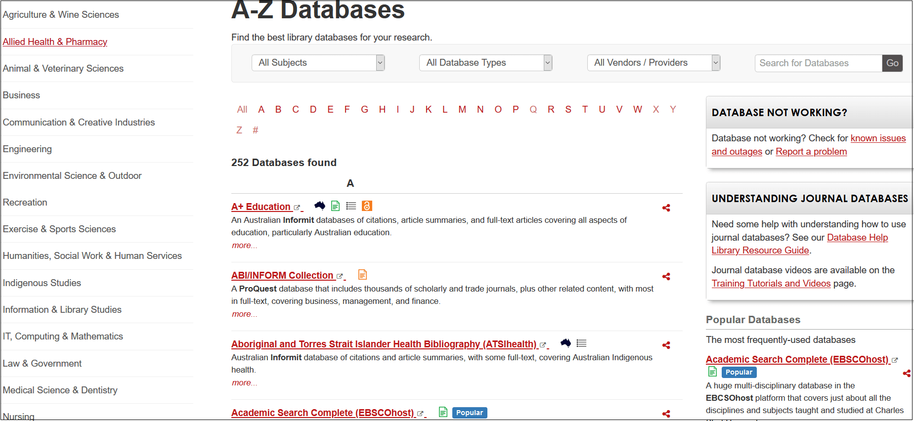 Introduction to Journal Databases HIP100 Research Skills Guide