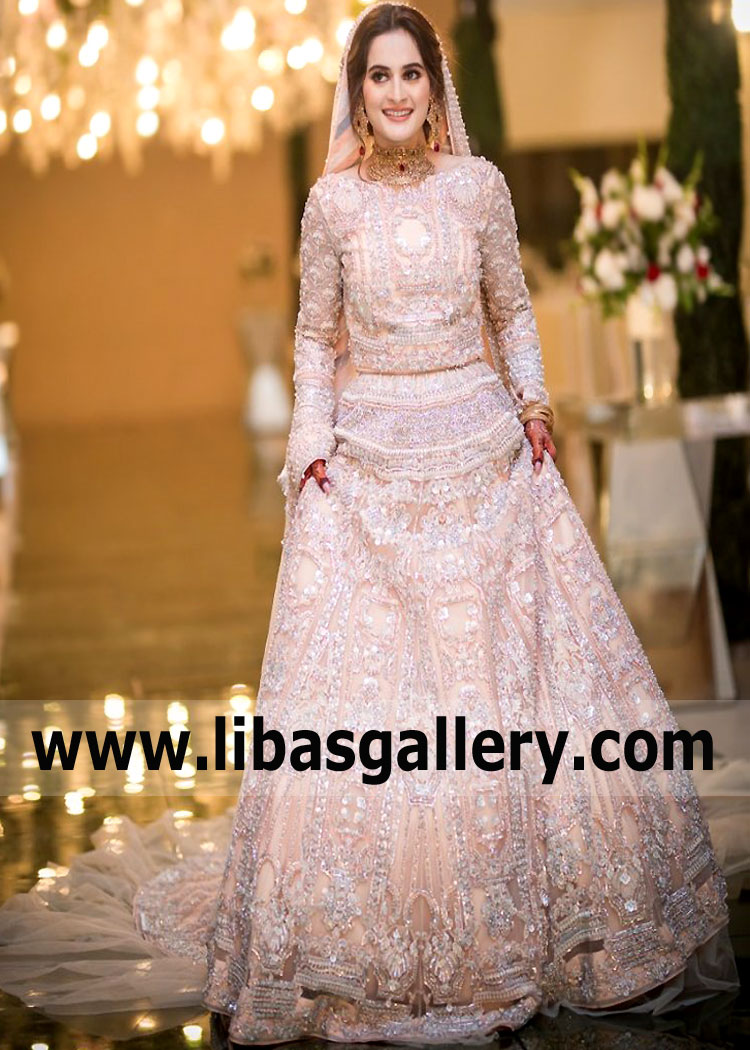 Aiman Khan Bridal Lehenga For Walima Riyadh Saudi Arabia Arabic Erum