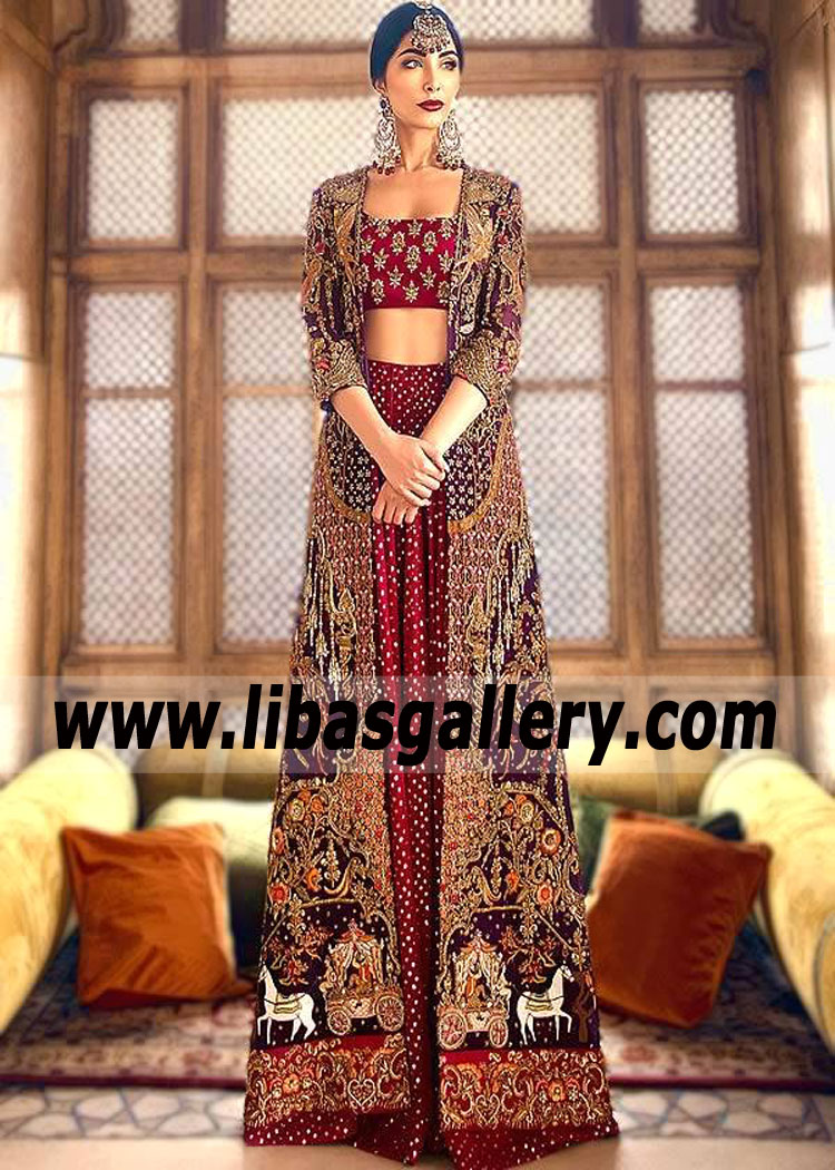 Pakistani Formal Dresses Lehenga With Long Jacket Top Irving Texas USA