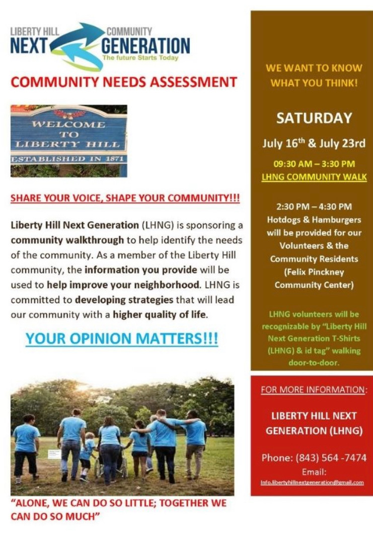 Community Walkthrough Needs Assessment Liberty Hill Community