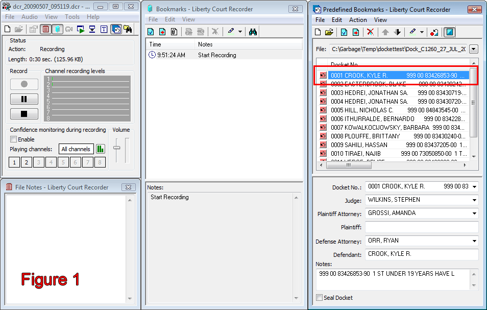 Use of PreDefined Bookmarks in the Liberty Court Recorder Liberty