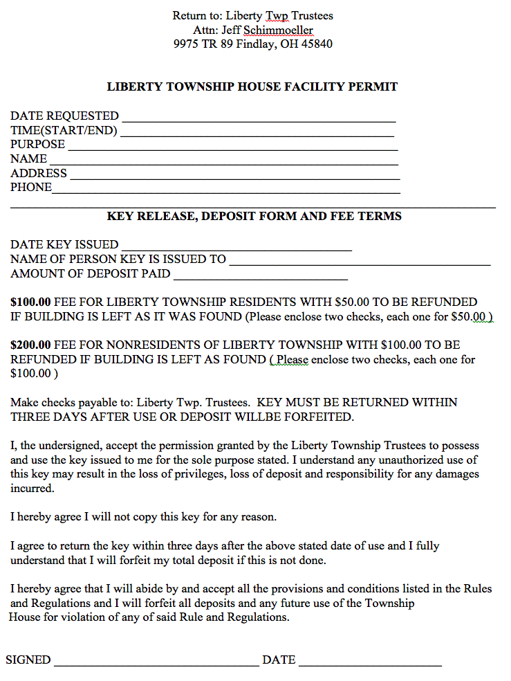 Hall Rental 1 Liberty Township