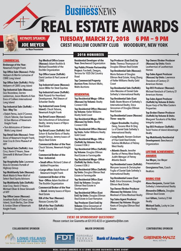 2018 Real Estate Awards Honorees Long Island Business News