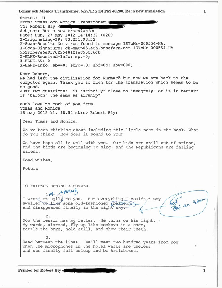 Cascades of letters Correspondence in the Robert Bly Papers UMN