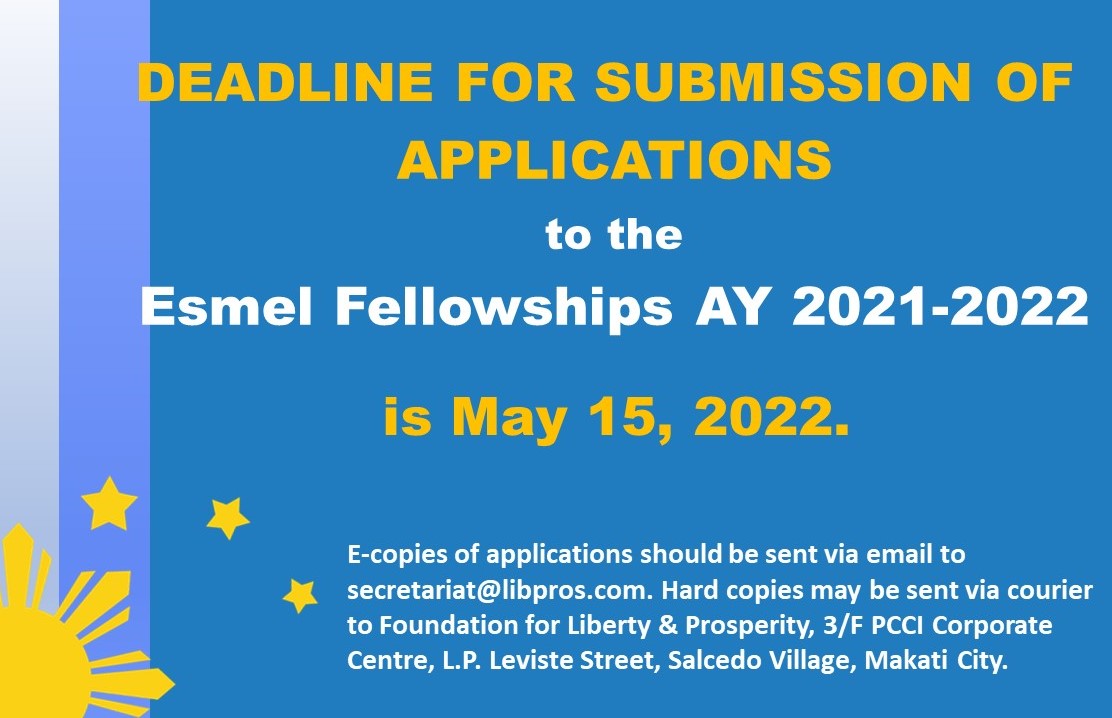 Deadline for submission of applications to the FLP Esmel Fellowships AY