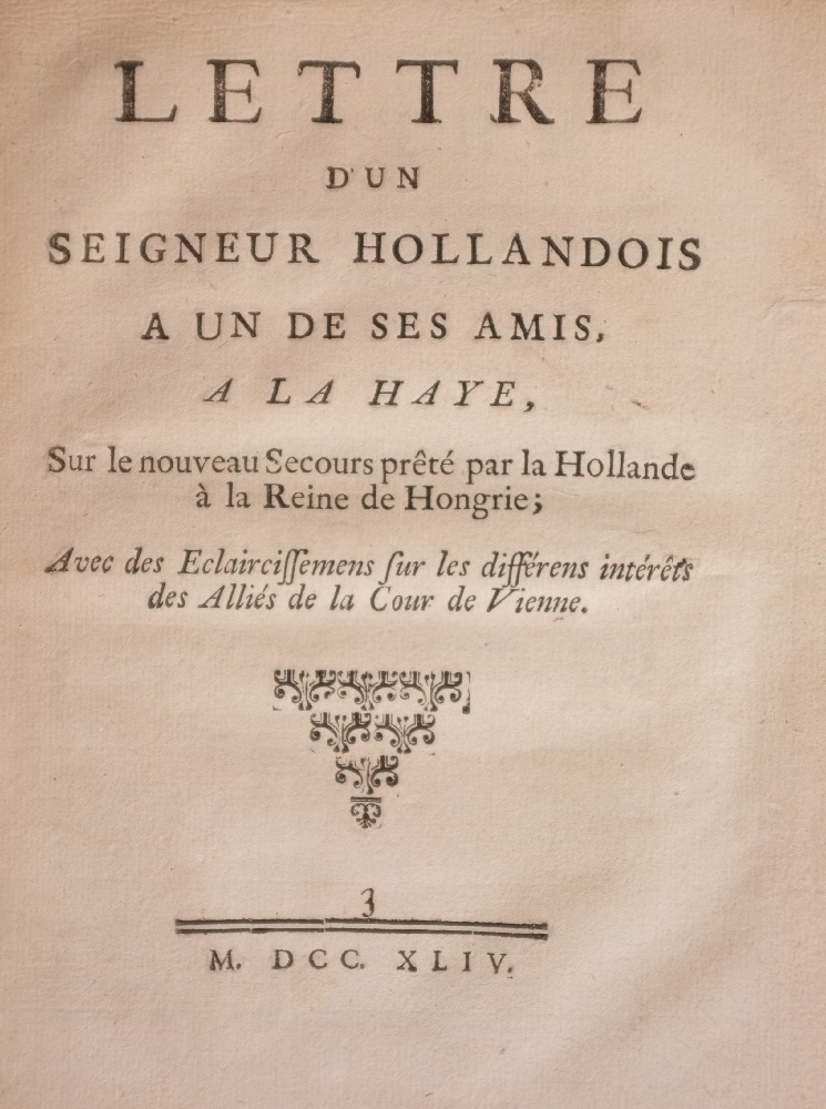 Lettre [puis Seconde lettre, Troisième lettre] d'un seigneur hollandois