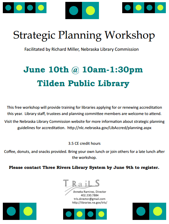 Strategic Planning to be held in Tilden Three Rivers Library
