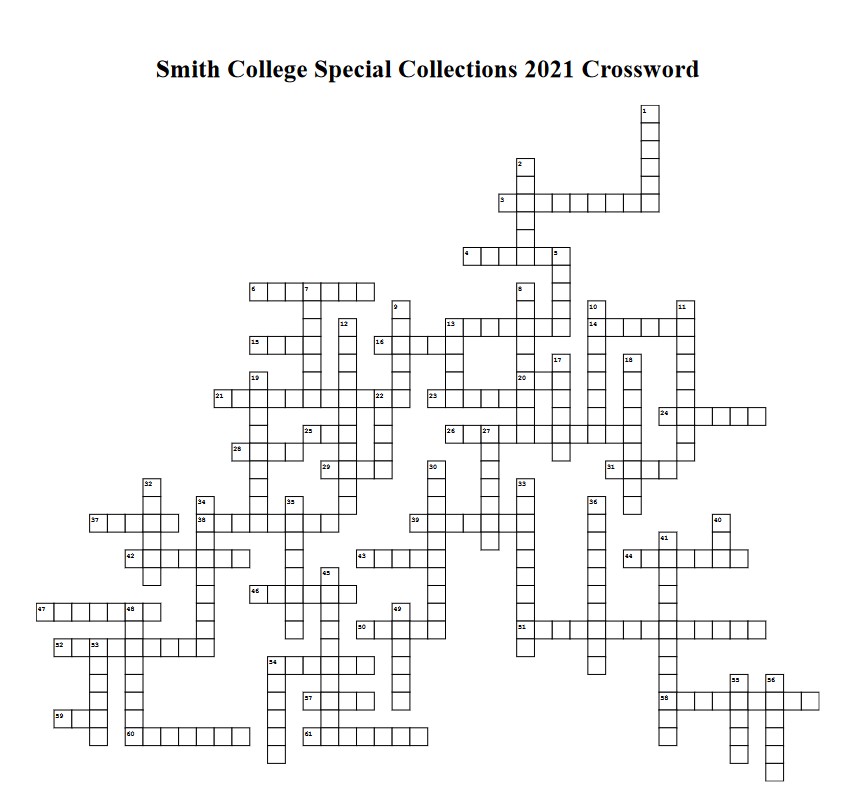 Special Collections December 2021 Virtual Crossword Puzzle (news) Smith College Libraries