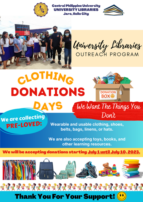Call for donations for Library Outreach activity Henry Luce III Library