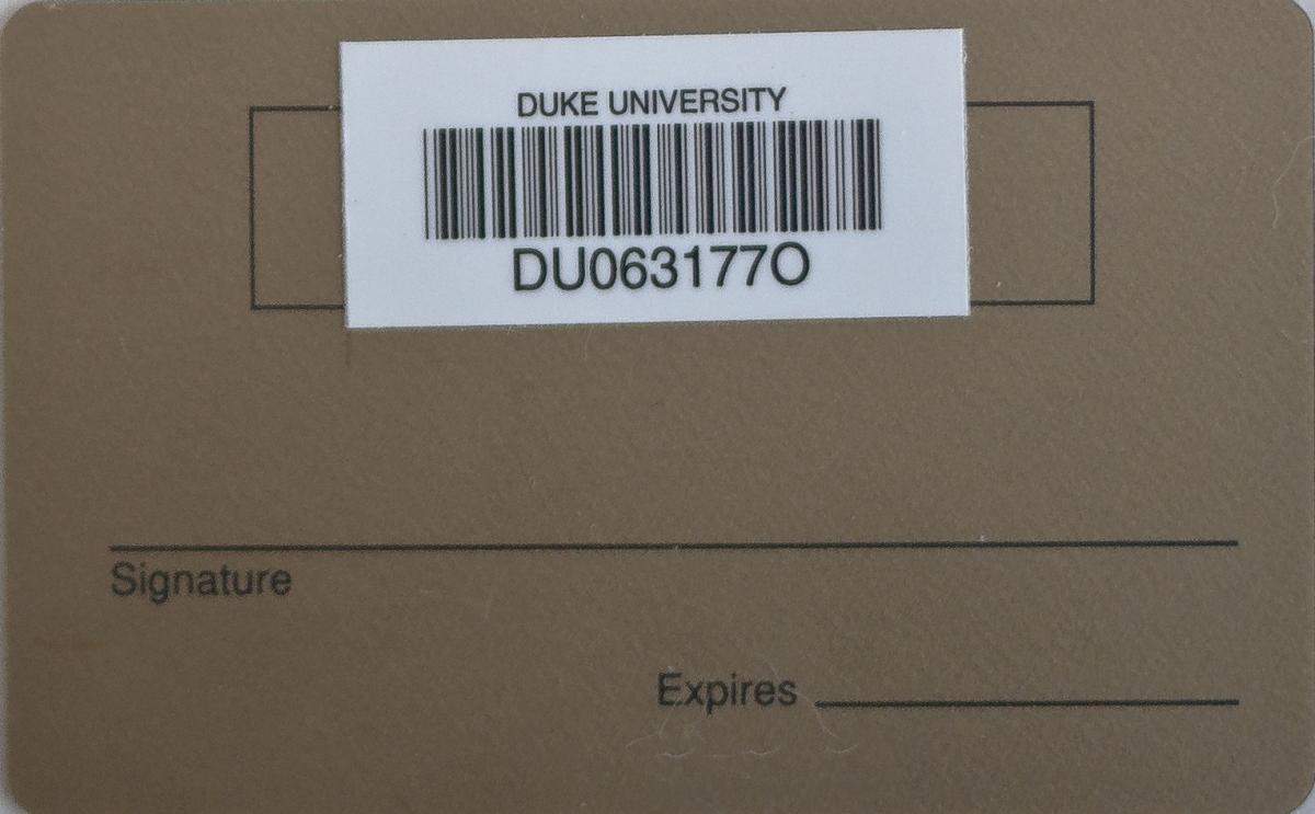 Library Card Number Duke University Libraries