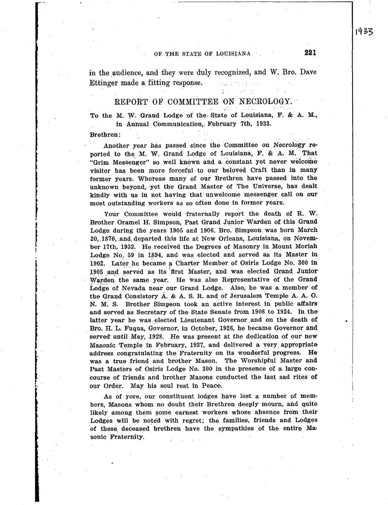 Masonic Governors of Louisiana