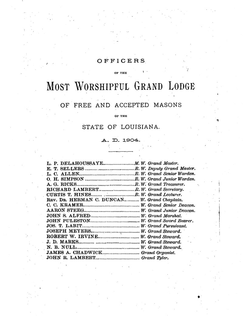 Masonic Governors of Louisiana