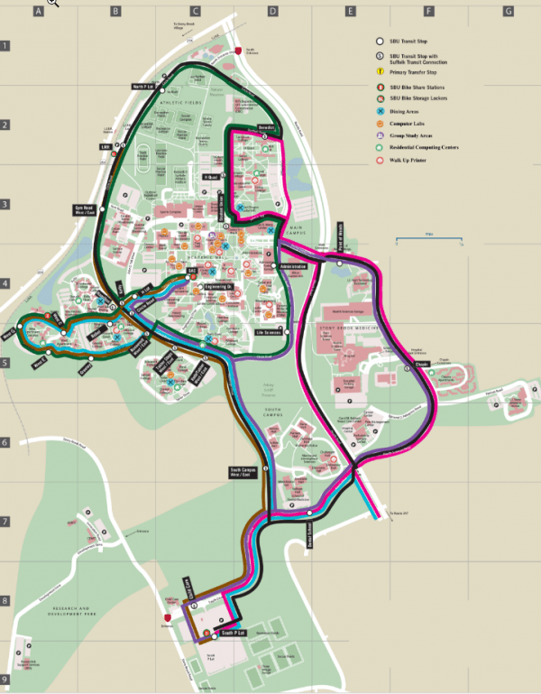 Tech Spotlight SBU Map With Useful Locations Marked Stony Brook