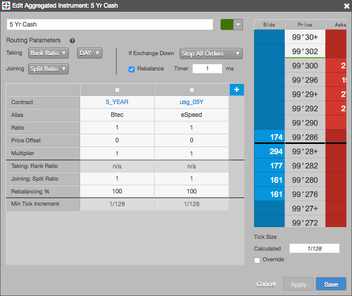 Creating spreads with aggregated instruments Autospreader Help and