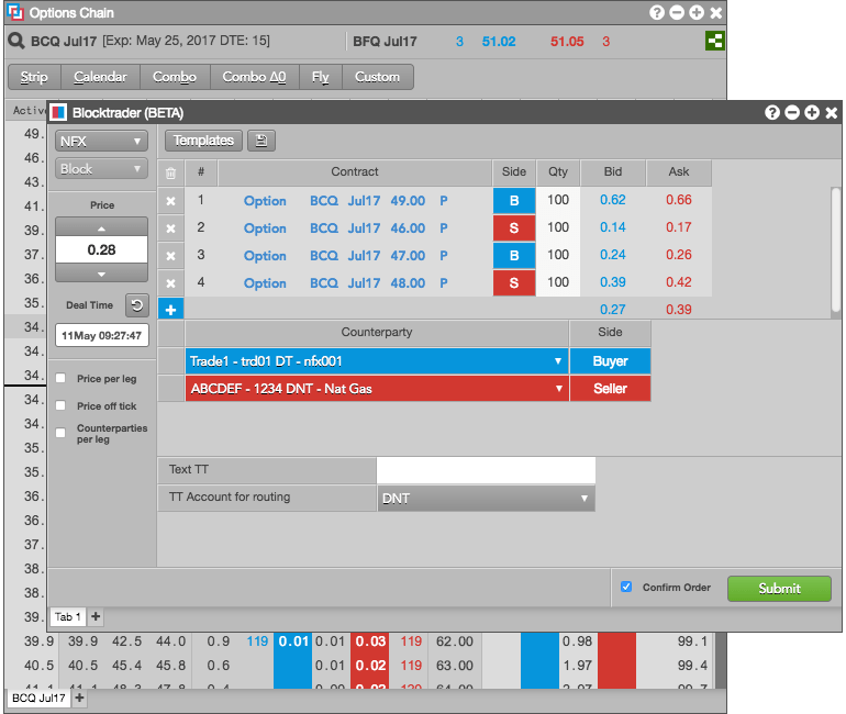 Submitting block trades Options Chain Help and Tutorials