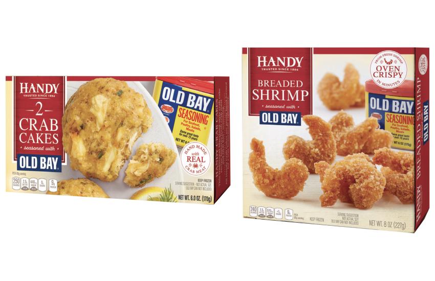Staple Brands Handy Seafood, OLD BAY Launch Crab Cake, Breaded Shrimp