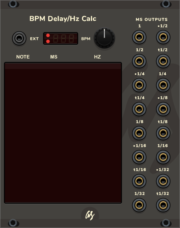VCV Library AS BPM to delay/hz calculator