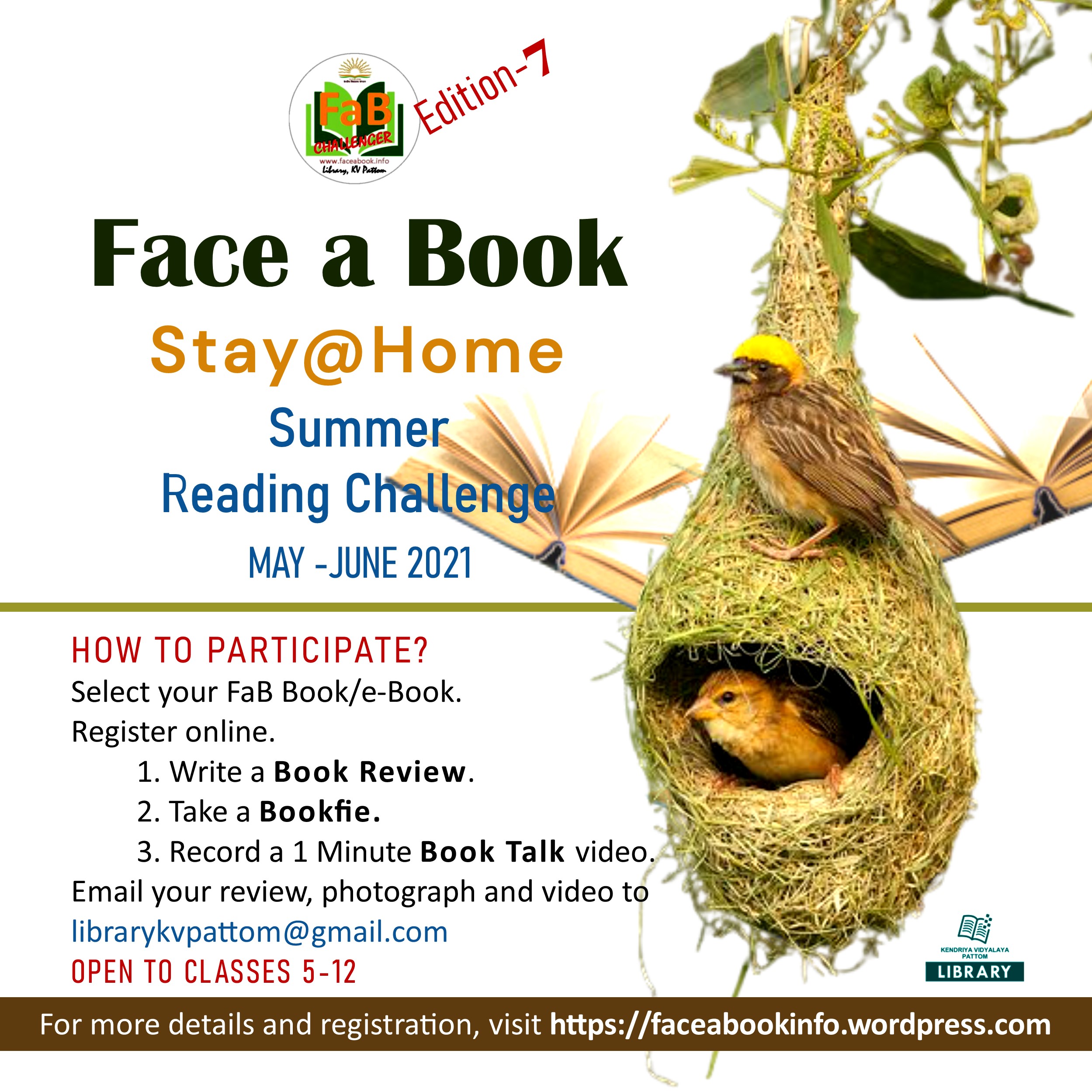 Reading Competion List Of Books 2023 Face A Book 'Stay@Home' Summer Reading Challenge 2021: Register Now! | Library@Kendriya Vidyalaya Pattom