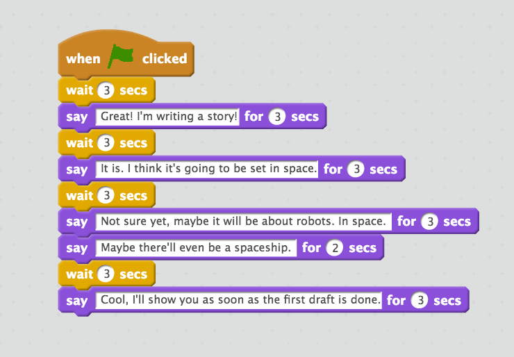 LibraryMakers Create a conversation with Scratch