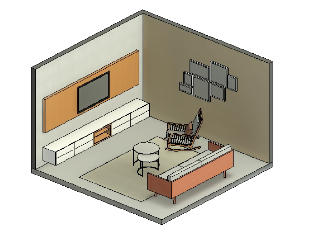 Living Room In Revit Free Download! (4.92 MB) Library Revit
