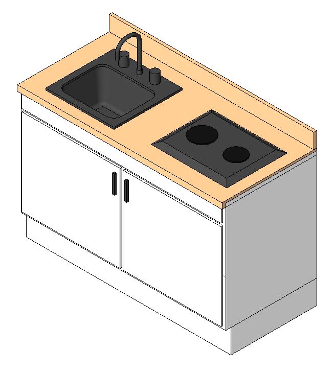 Kitchen Counter With Sink And Cooktop In Revit Free Download! (349.61
