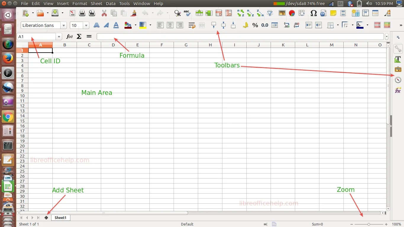 Familiarise with libreoffice calc work area libreofficehelp