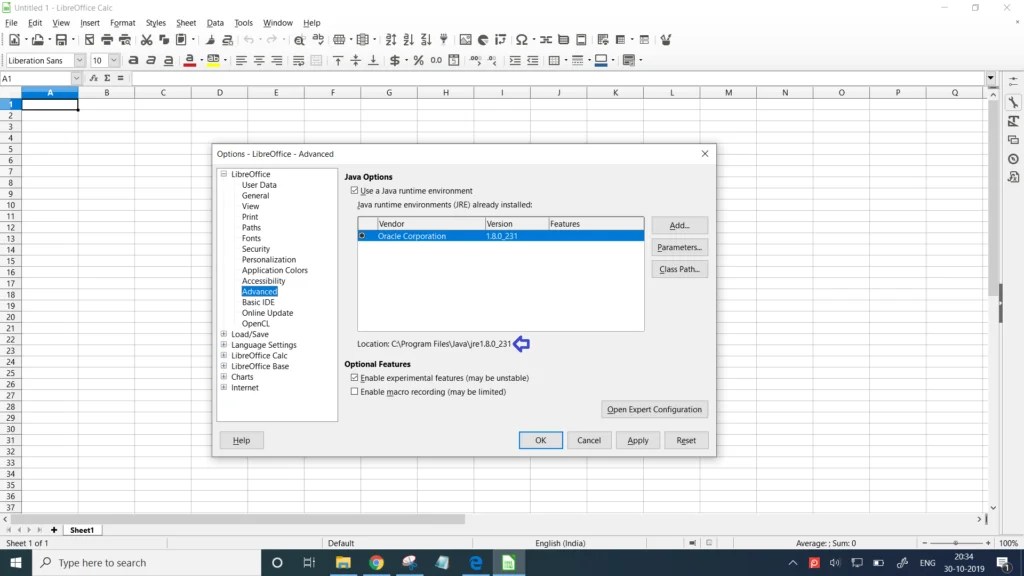 Cómo solucionar LibreOffice requiere un entorno de ejecución Java