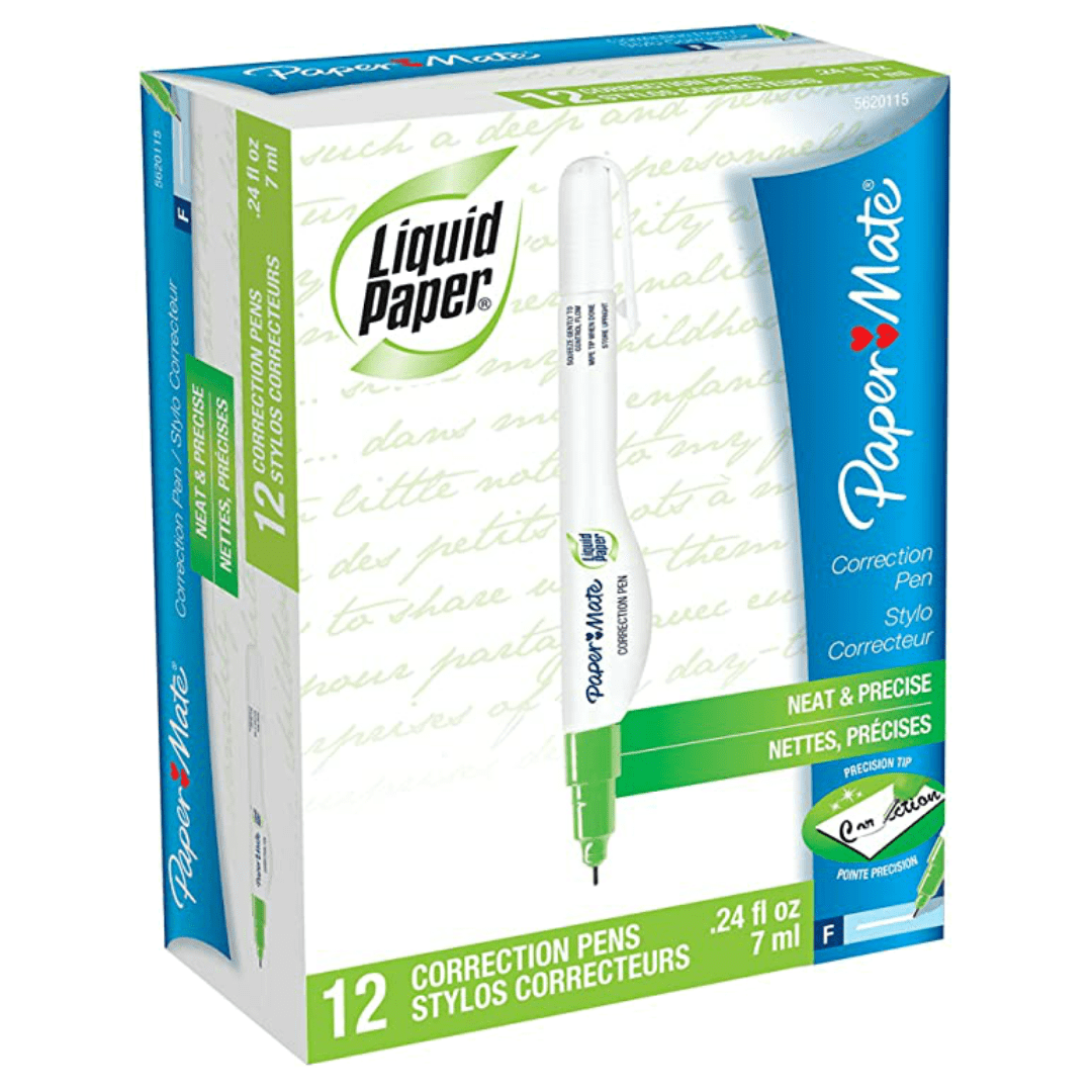 Corrector Lápiz Caja 12 Uni. Paper Mate Liquid Paper Librería Roberto