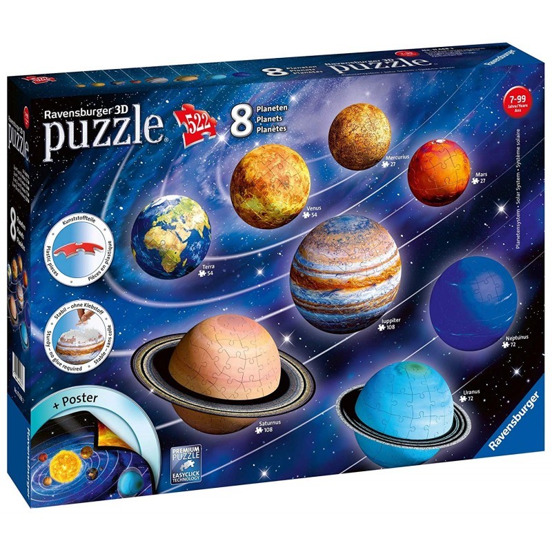 3d Puzzle 522 piece Ravensburger Solar System 8 +