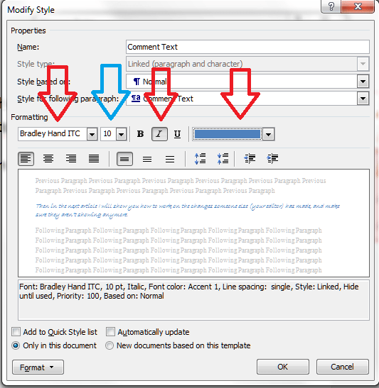 Customising comment boxes in Word LibroEditing proofreading, editing