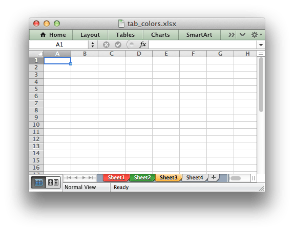 libxlsxwriter tab_colors.c