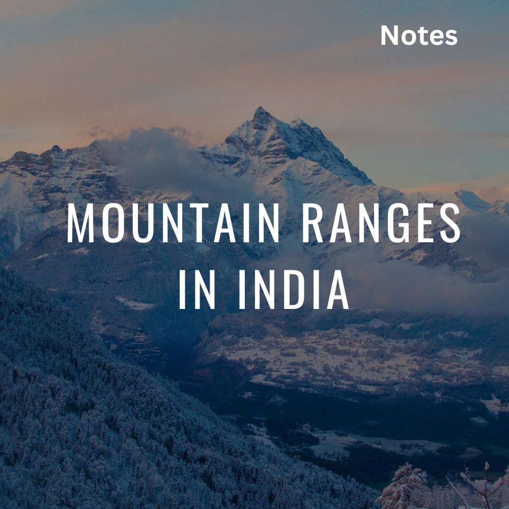 Mountain Ranges in India PDF Note Licchavi Lyceum