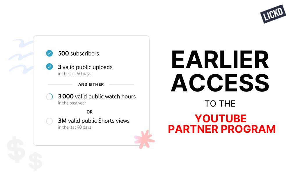 News just in…YouTube relaxes the eligibility requirements for its